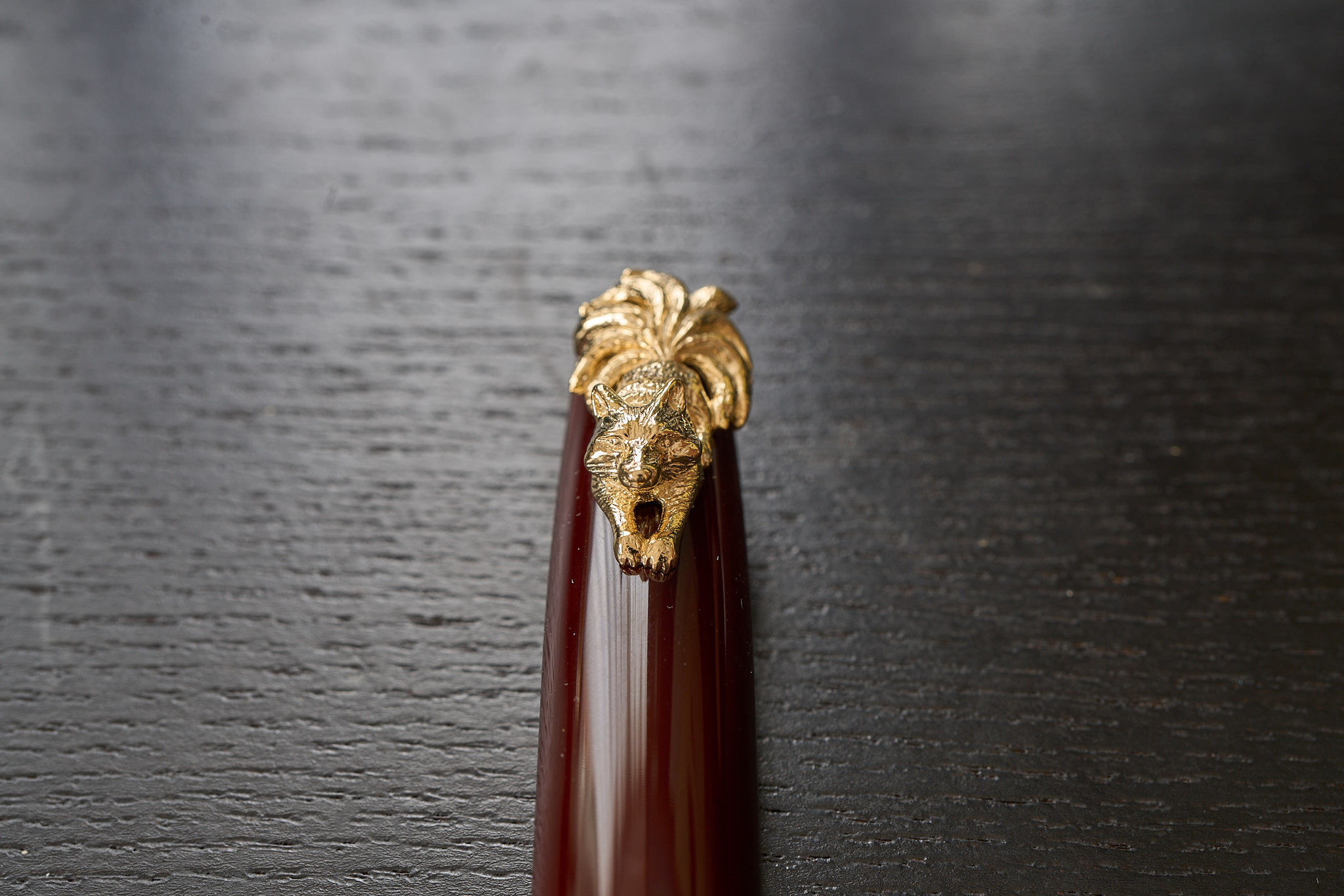 廻り止めとして付けてもらった九尾の狐を正面から